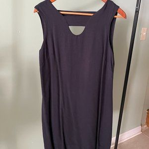 Birds of North America Dark Gray Shift Dress with Cutouts, Size 10
